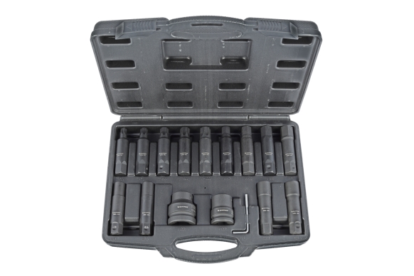 16pcs 3/4" & 1" impact bit and socket set