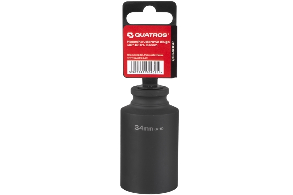 Nasadka udarowa długa 1/2" 12-kątna 34mm