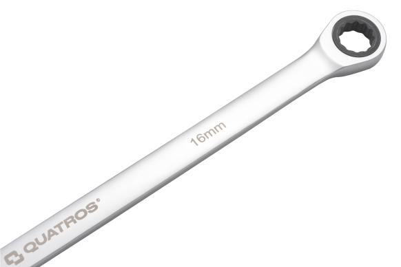 Extra Long Double Ring Ratchet Spanner 90-teeth 16mm L=390mm