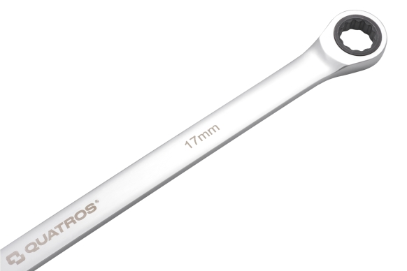 Extra Long Double Ring Ratchet Spanner 90-teeth 17mm L=407mm