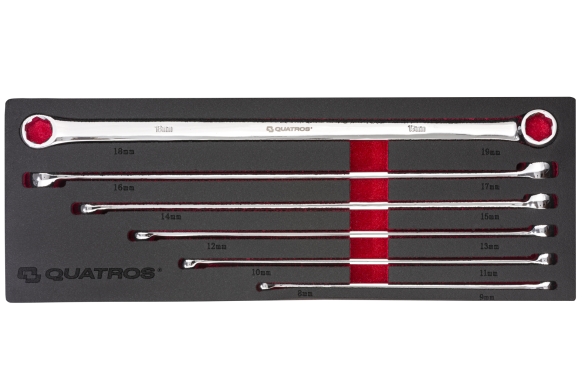 Zestaw 6szt. kluczy oczkowych specjalnych bardzo długich 8-19mm