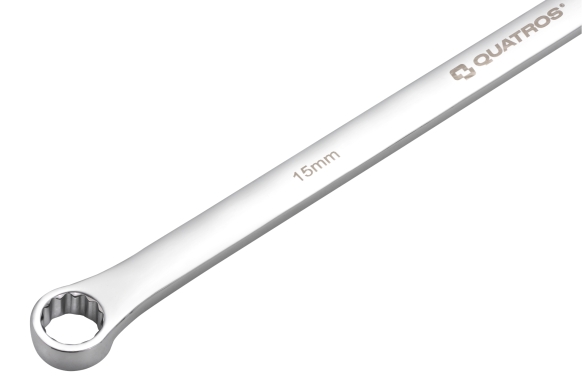 Extra Long Double Ring Ratchet Spanner 90-teeth 15mm L=374mm