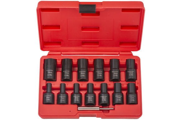 Zestaw 14szt. nasadek 1/2'' do obrobionych śrub