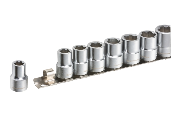 Zestaw 12szt. nasadek 3/8" do obrobionych śrub 8-19mm