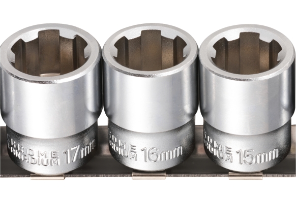 Zestaw 12szt. nasadek 3/8" do obrobionych śrub 8-19mm