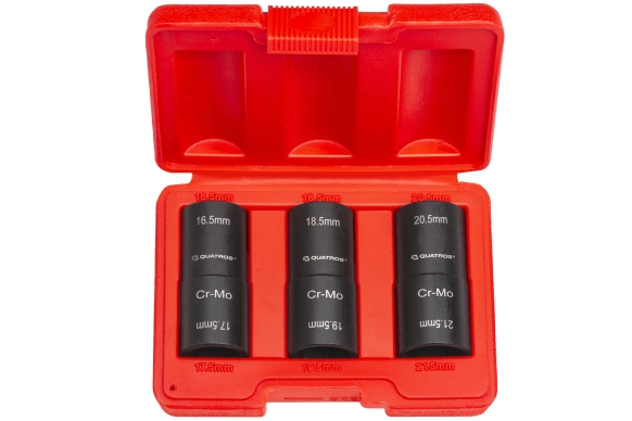 Zestaw 3szt. nasadek dwustronnych 1/2'' do kół 16.5 x 17.5mm, 18.5 x 19.5mm, 20.5 x 21.5mm