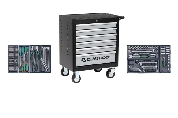 Wózek 6-szufladowy QS17062 z zestawem 124 szt. narzędzi