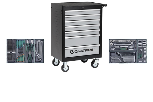 Wózek 7-szufladowy QS17072 z zestawem 124 szt. narzędzi