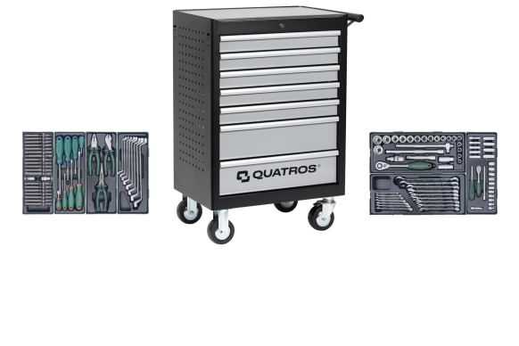 Wózek 7-szufladowy QS17073 z zestawem 124 szt. narzędzi