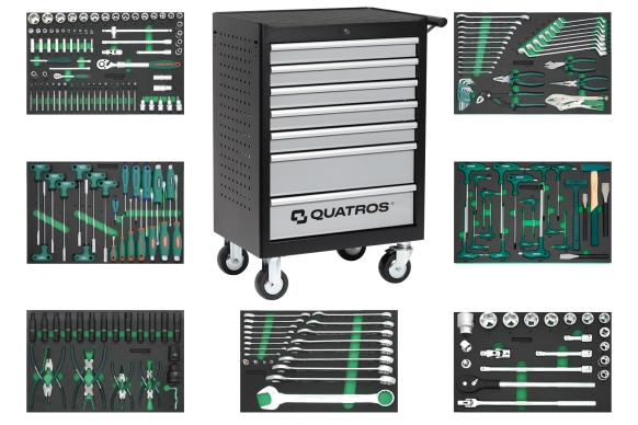 Wózek 7-szufladowy QS17072 z zestawem 236 szt. narzędzi