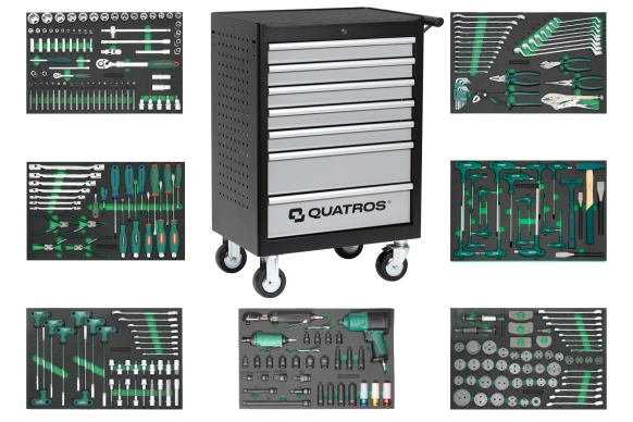 Wózek 7-szufladowy QS17072 z zestawem 295 szt. narzędzi