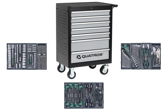 Wózek 7-szufladowy QS17072 z zestawem 150 szt. narzędzi