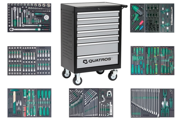 Wózek 7-szufladowy QS17073 z zestawem 318 szt. narzędzi