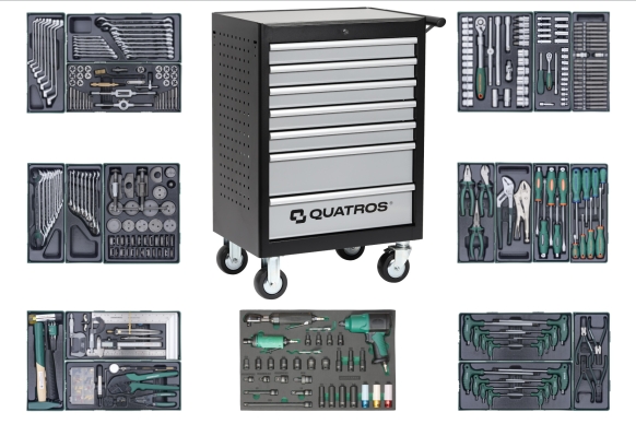 Wózek 7-szufladowy QS17073 z zestawem 376 szt. narzędzi