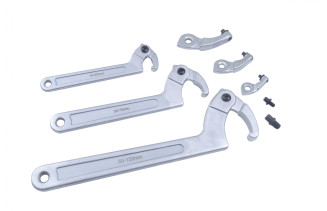 Adjustable hook and pin wrench 19-120mm set
